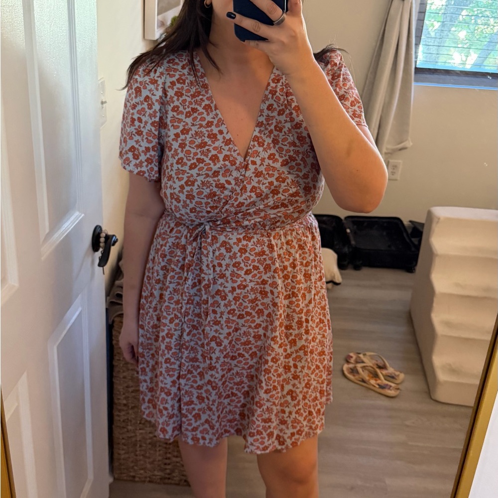 Madewell Red Floral Mini Dress